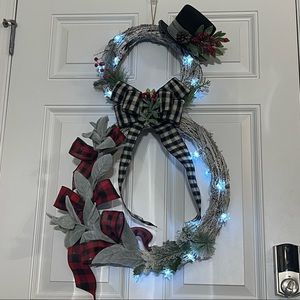 Snowman Christmas Wreath Handmade